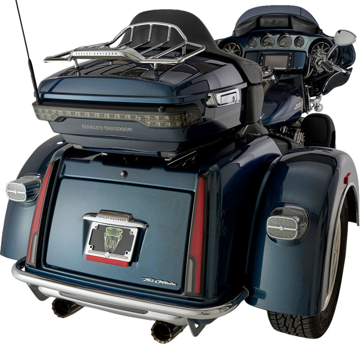 Ciro Taillight Led Tri Glide Red Lens Blk Taillight Led Tri Glide Red