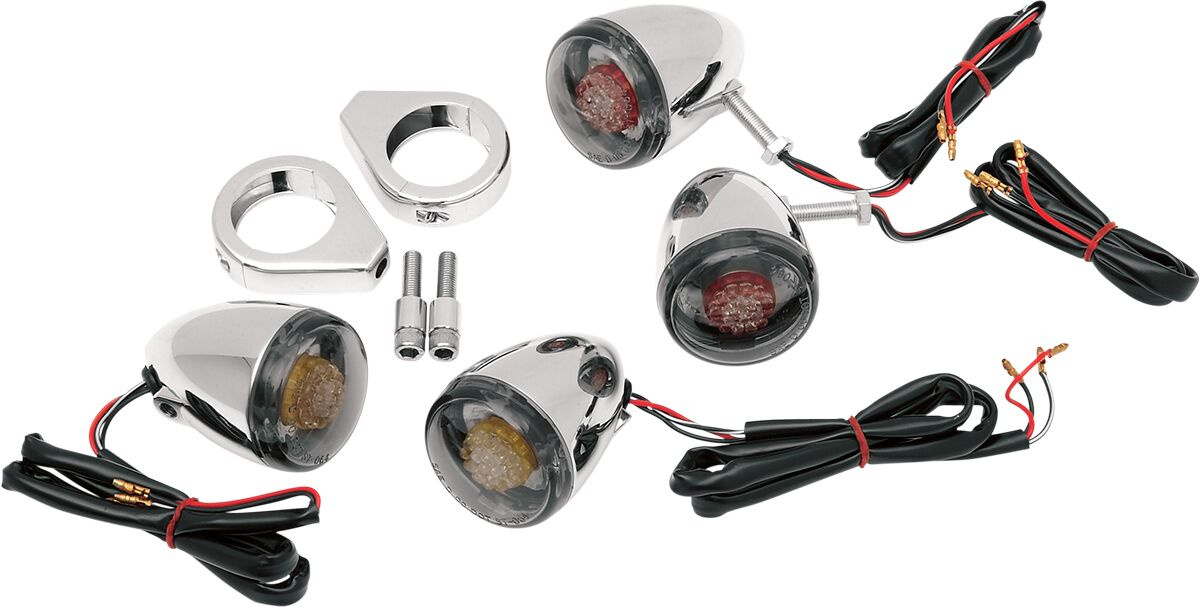 Drag Specialties Turn Signal Kit Deuce Red/Amber Led Smoke Lens Turn S