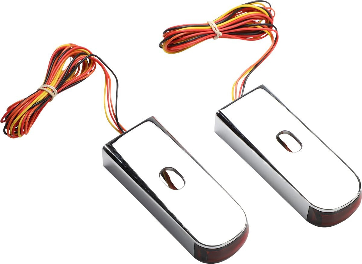 Alloy Art Fender Strut Led Marker Lights Chrome Strut Led Red/Red06-16