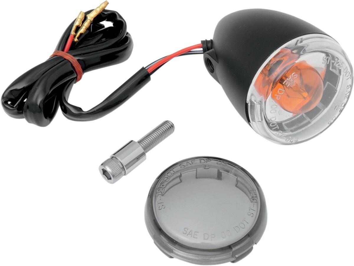 Drag Specialties Turn Signal Kit Front Oem Deuce-Style Smoke Lens Matt