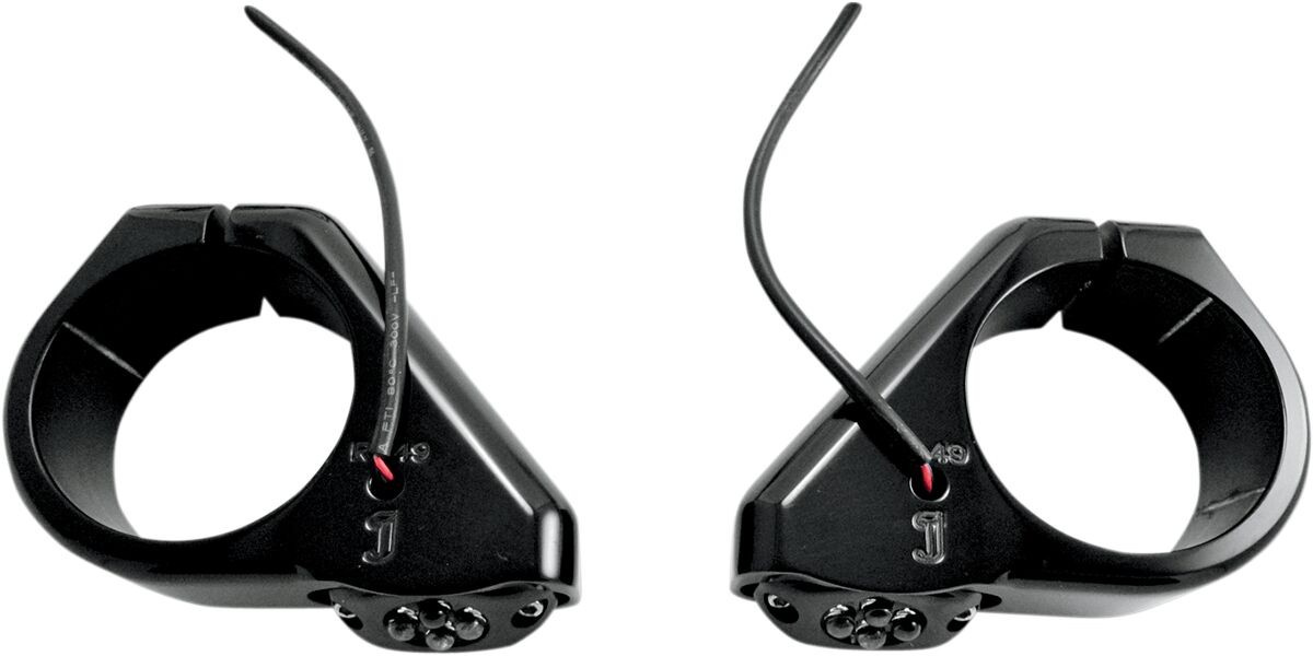 Joker Machine Turn Signal Marker Lights 39Mm Fork Mount Led Pod Black/