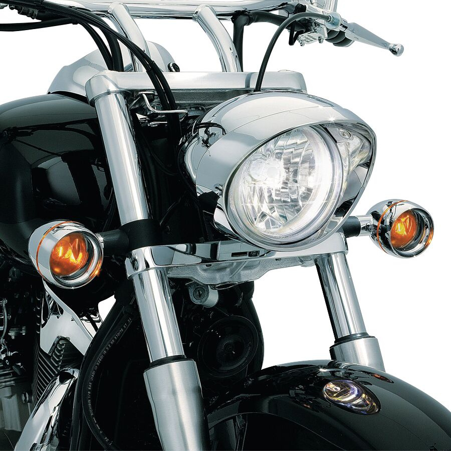 Kuryakyn Deep Dish Bezels With Smoke Lenses And Amber Bulbs Bezel Deep