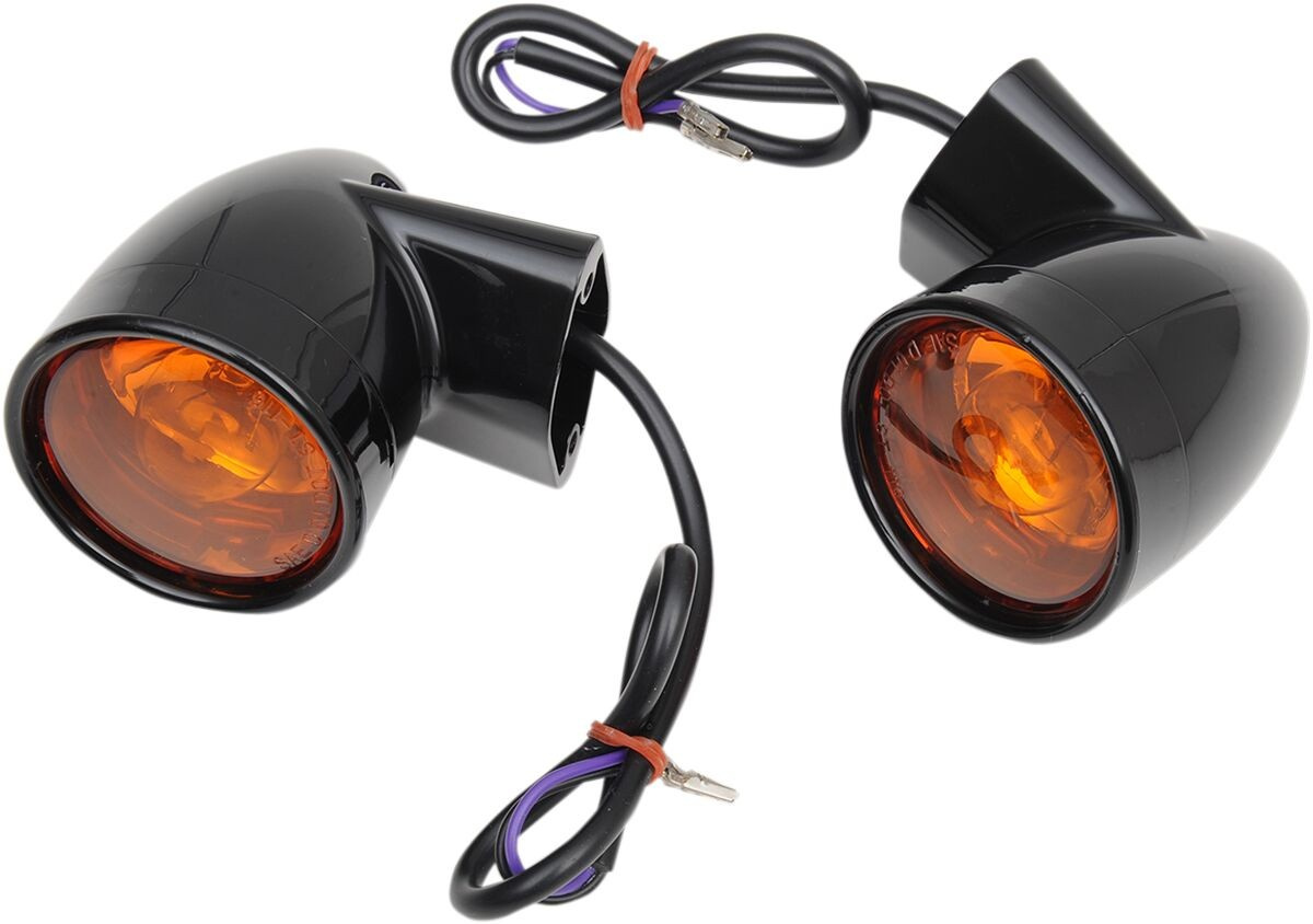 Drag Specialties Rear Turn Signals Bullet Style Black Touring 94-14 Li