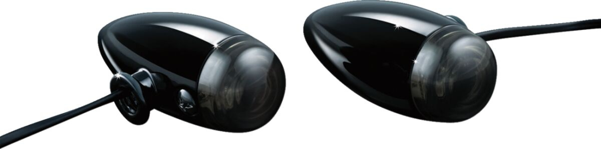 Kuryakyn Mini Bullets Amber Led Smoke Lens Black Turn Signal Super Bri