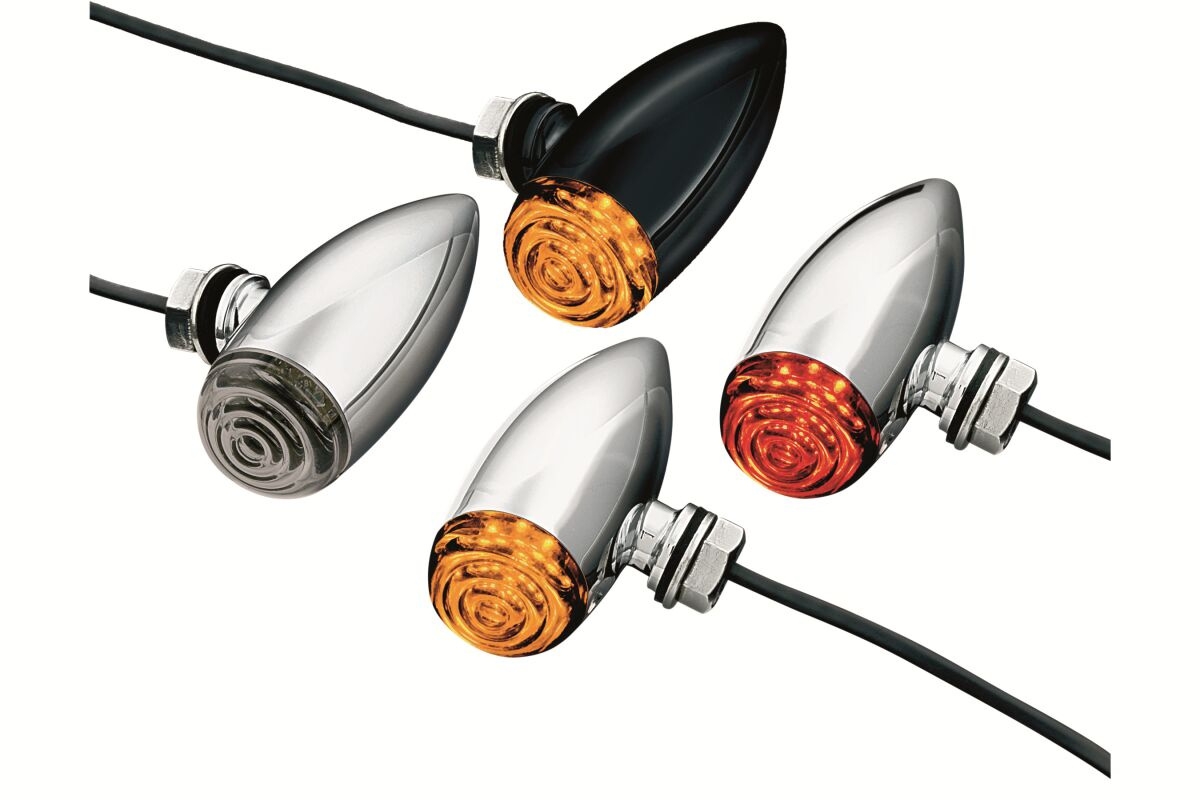 Kuryakyn Mini Bullets Amber Led Smoke Lens Black Turn Signal Super Bri