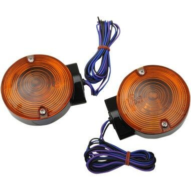 Drag Specialties Turn Signals Replacement Front Black/Amber Lights T/S