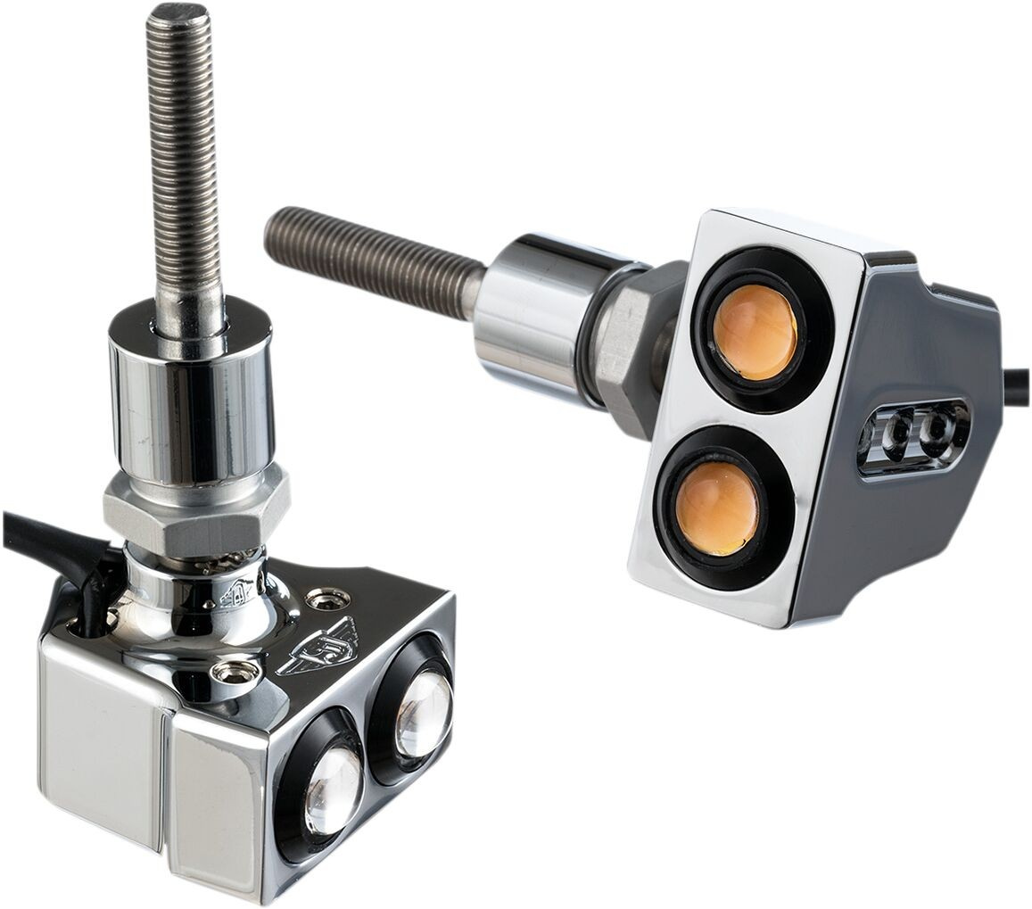 Joker Machine Turn Signal Mirror Mount Dual Rat Eye Led Chrome Light D