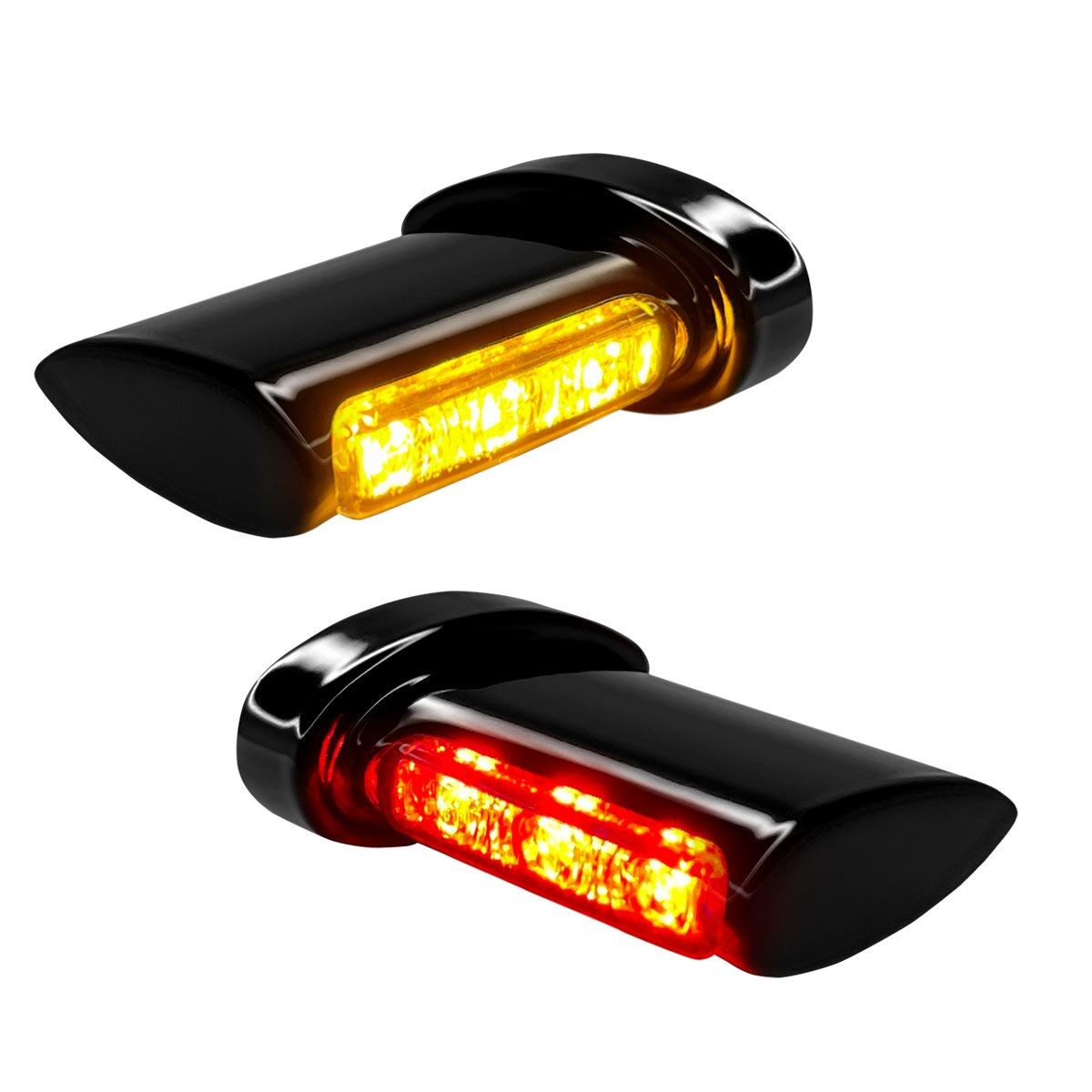 Heinz Bikes Turn-Signal, Brake, Run Winglets Fender Led 3-In-1 Black T