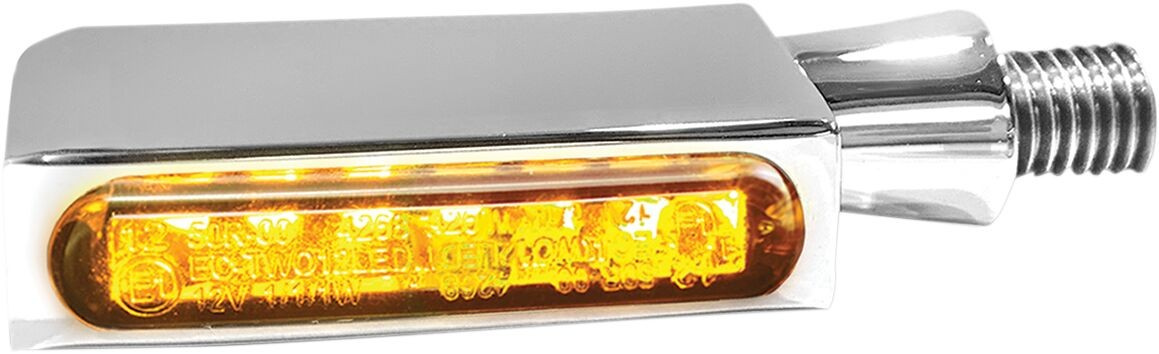 Heinz Bikes Turn-Signal Blokk-Line Led Amber/Chrome Turnsig Blokk Ch