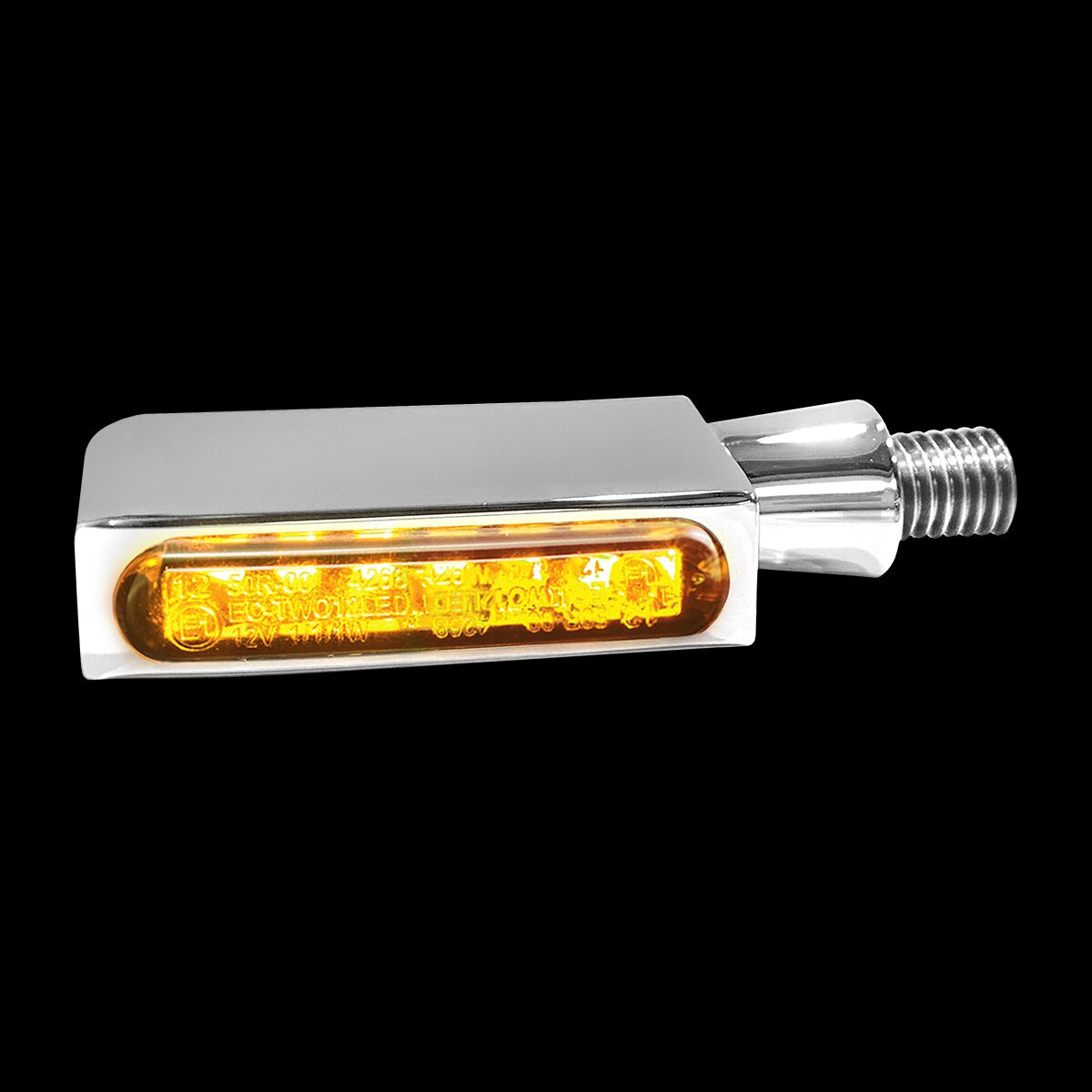 Heinz Bikes Turn-Signal Blokk-Line Led Amber/Chrome Turnsig Blokk Ch