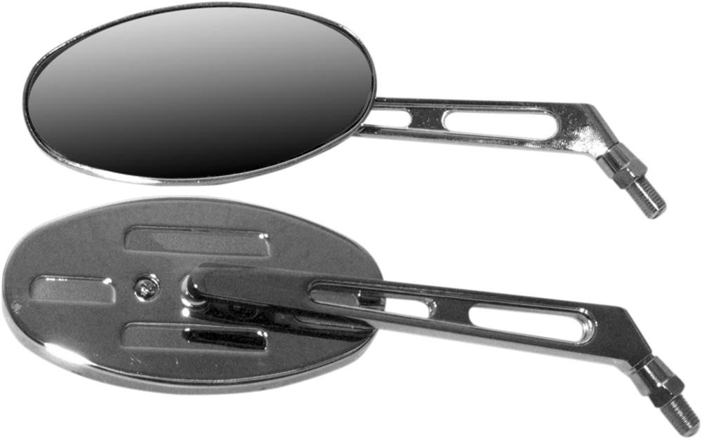 Emgo Mirror Billet Oval Short Stem Mirror Oval Billet S/Stem