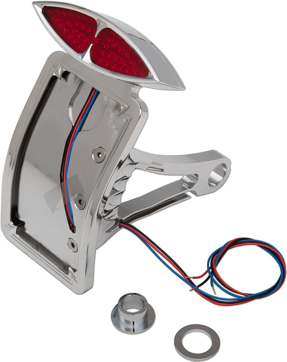 Drag Specialties Taillight Led Deco W/ Curved Vertical Side-Mount Lice