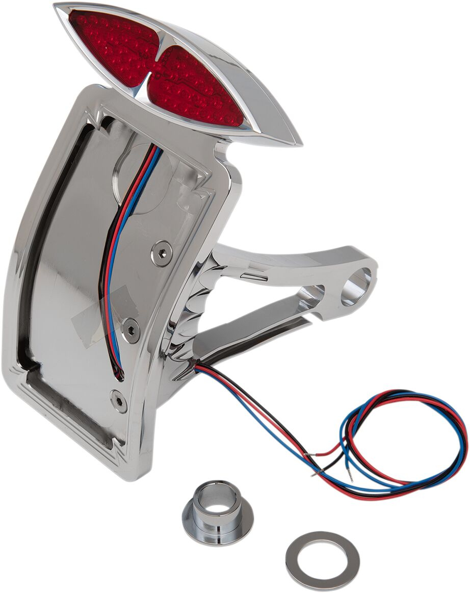 Drag Specialties Taillight Led Deco W/ Curved Vertical Side-Mount Lice