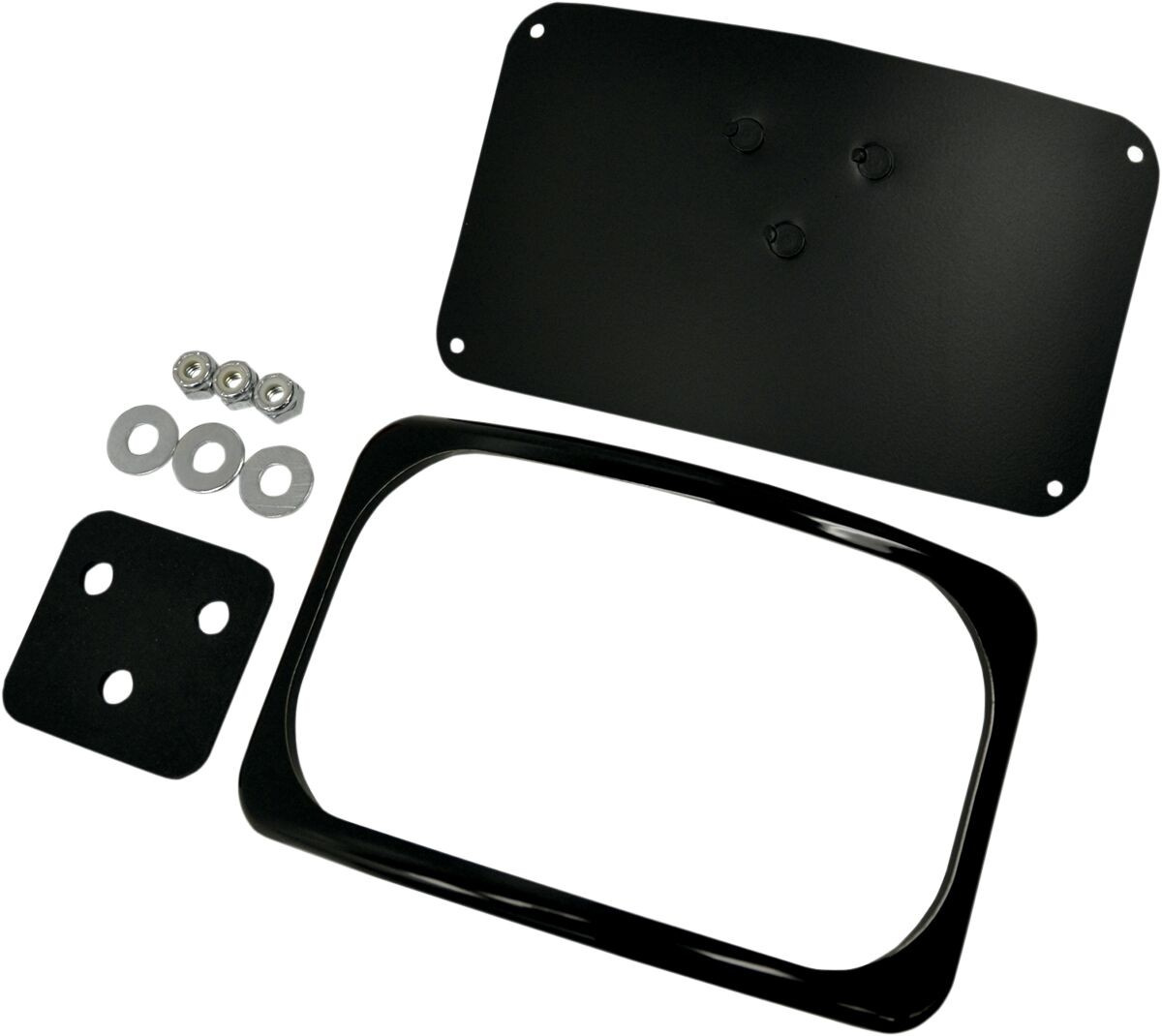 Drag Specialties License Plate Mount Three-Bolt Small Radius Black Mou
