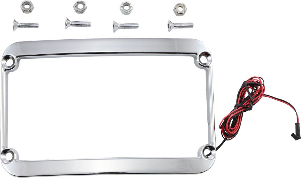 Klock Werks License Plate Frame Lighted Chrome Plate Ring 200 Lighted