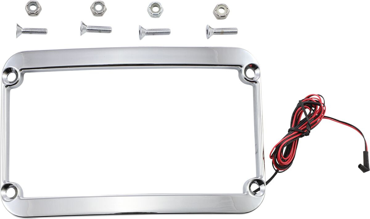 Klock Werks License Plate Frame Lighted Chrome Plate Ring 200 Lighted