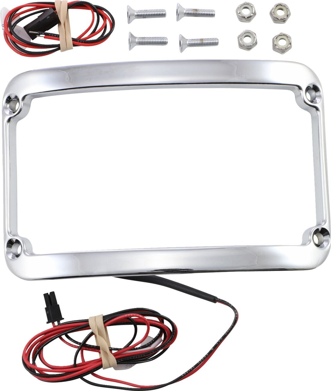 Klock Werks License Plate Frame With Light Chrome License Plate Frame