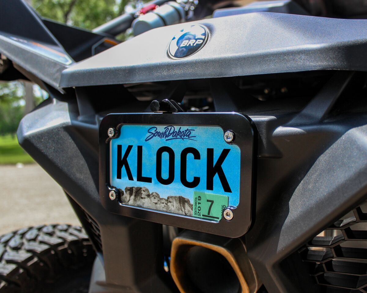 Klock Werks License Plate Frame With Light Black Utv - Cage Mount Lice