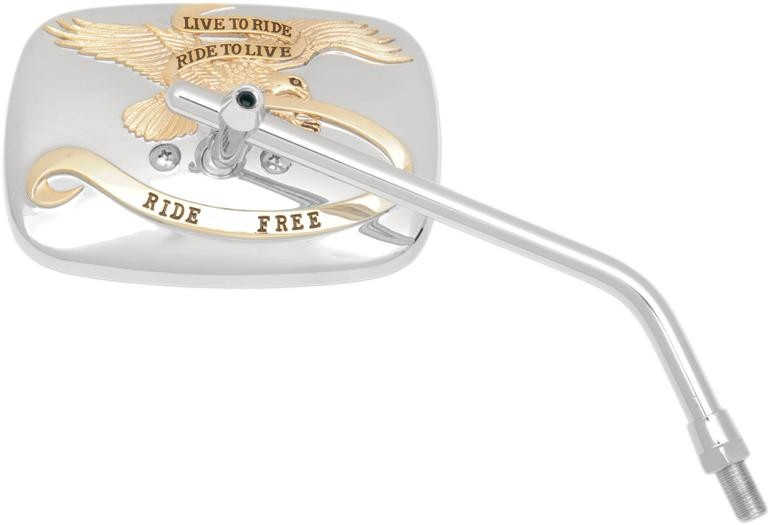Emgo Mirror Ride Free Right Chrome/Gold Mirror Ltr Chm/Gld 10Mm R
