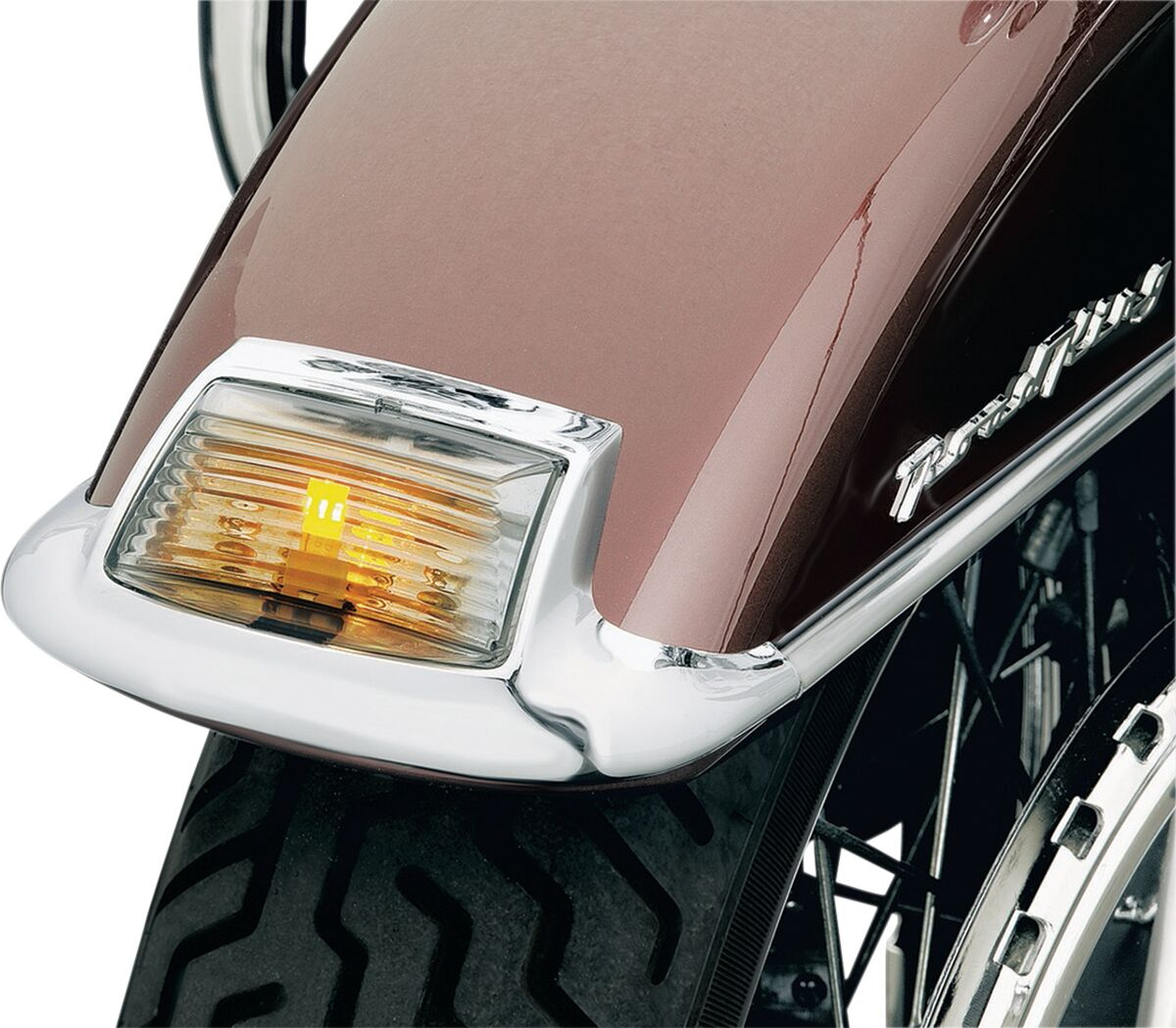 Kuryakyn Light Fender Tip Led Amb. Lens Front Fender Tip W/Light