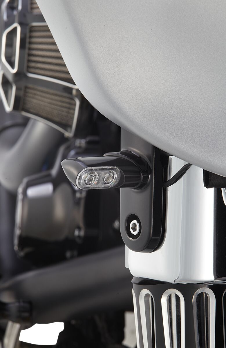 Arlen Ness Turn Signal Direct Bolt On Black Accent Lt Pwr Amb Ft Blk