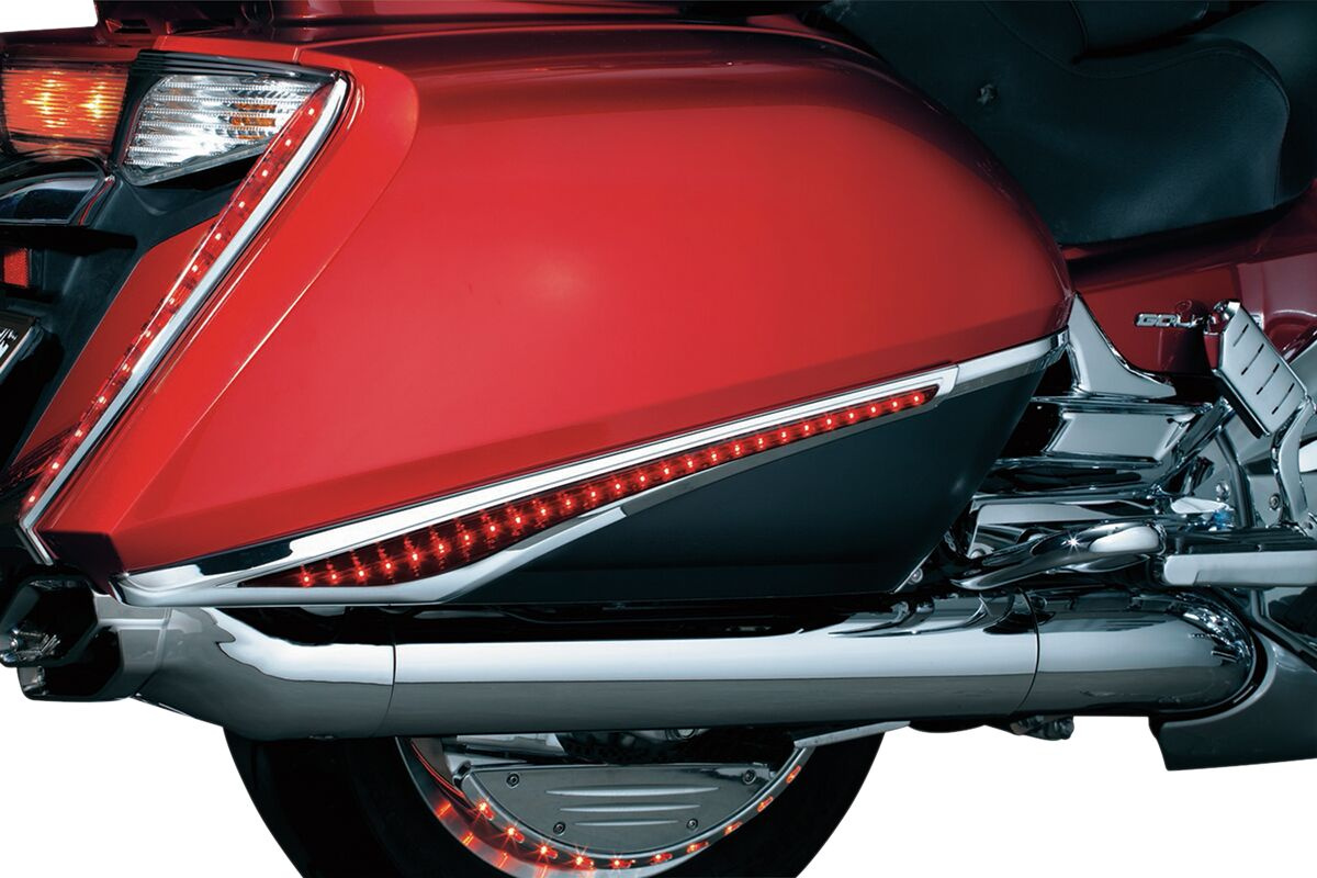 Kuryakyn Led Saddlebag Accent Swoops Chrome Trim Saddelbag Swoops W/Le