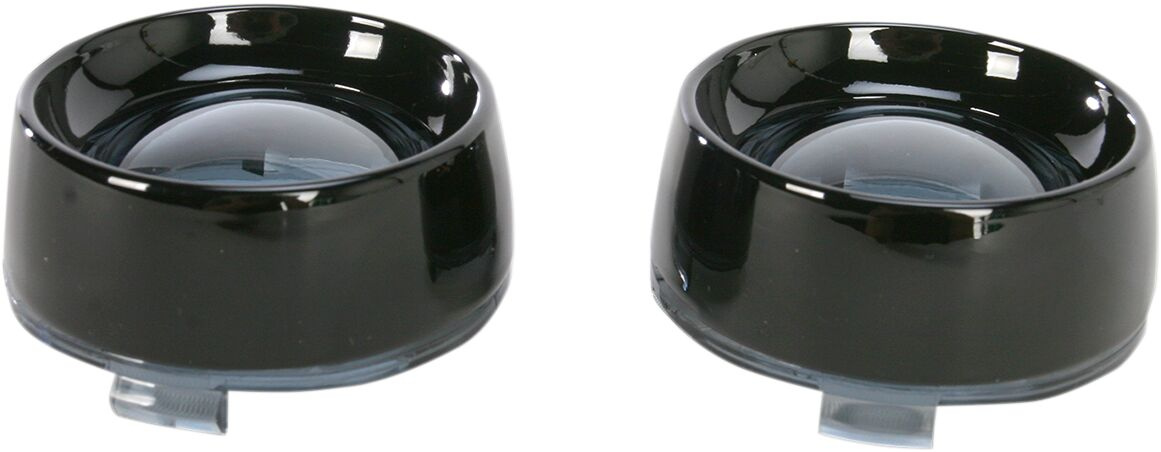 Kuryakyn Deep Dish Bezels For Bullet Turn Signals Smoke Lens Black Bez
