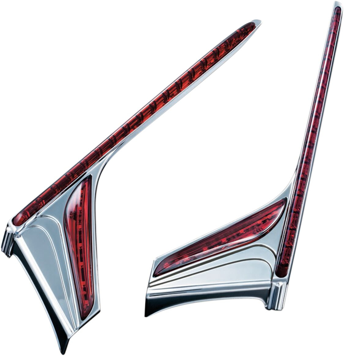 Kuryakyn Vertical Rear Led Light Strips With Red Lenses Chrome Strips