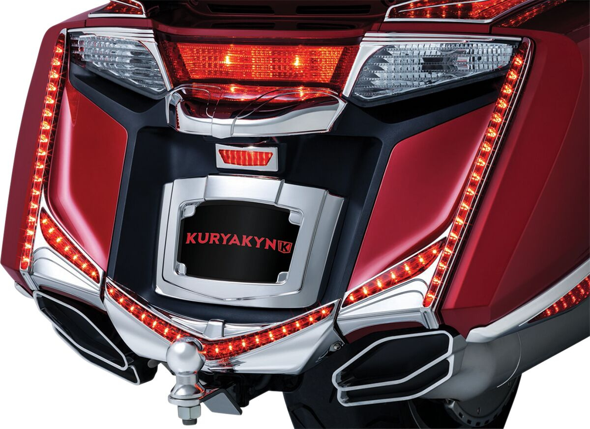 Kuryakyn Vertical Rear Led Light Strips With Red Lenses Chrome Strips