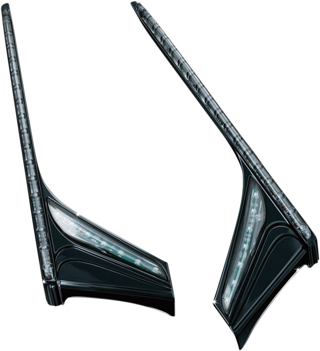 Kuryakyn Vertical Rear Led Light Strips With Smoke Lenses Black Accent