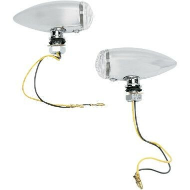 Drag Specialties Chrome Smooth Bullet Led Clear Marker Light Smooth Bu