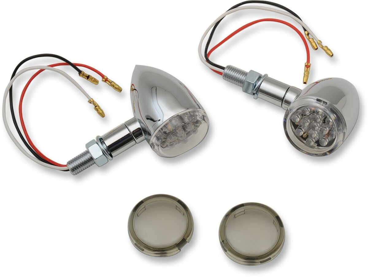 Drag Specialties Led Mini Deuce Marker Light Kit Chrome/Red Light Chr