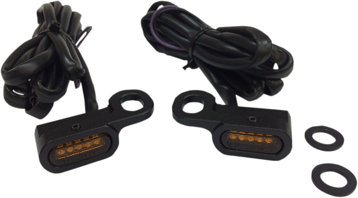 Drag Specialties Lights Marker Handlebar Black/Amber Led Lights Trnsig