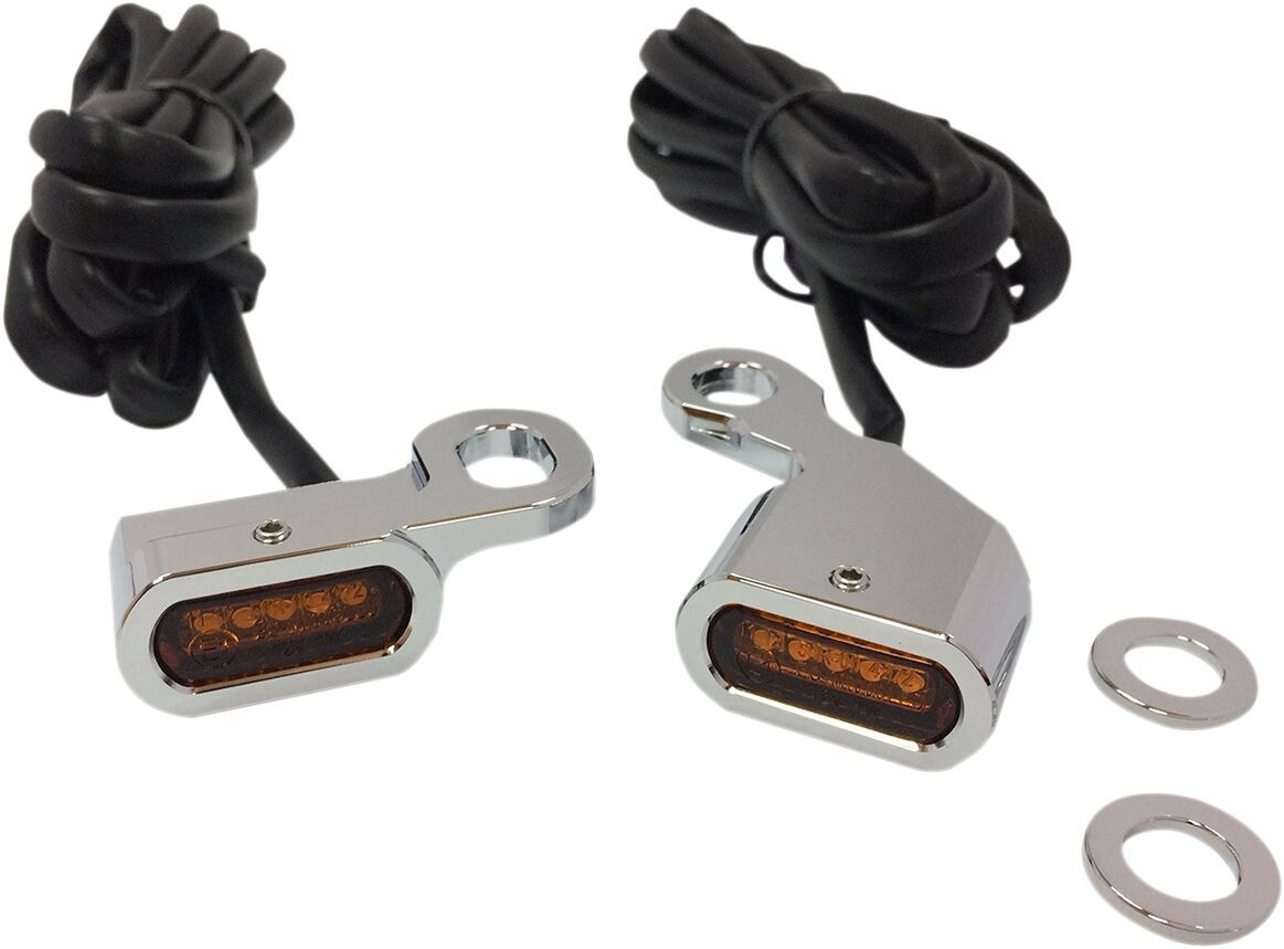 Drag Specialties Lights Marker Handlebar Chrome/Amber Led Lights Trnsi