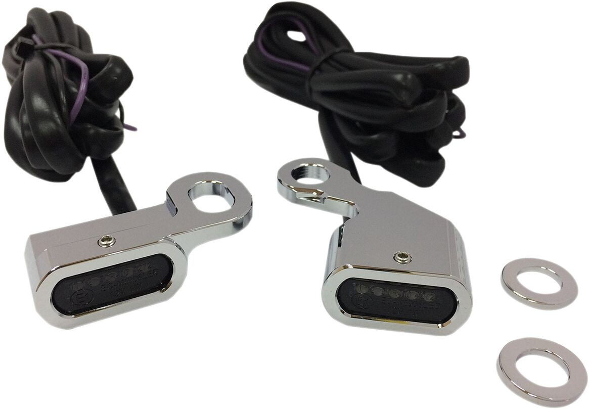 Drag Specialties Lights Marker Handlebar Chrome/Smoke Led Lights Trnsi