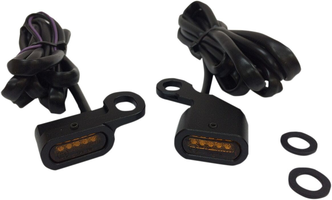 Drag Specialties Lights Marker Handlebar Black/Amber Led Lights Trnsig