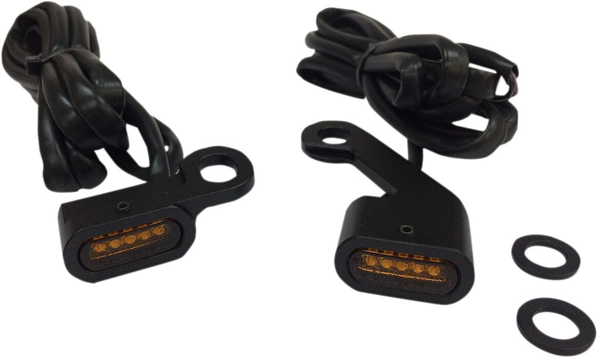 Drag Specialties Lights Marker Handlebar Black/Amber Led Lights Trnsig