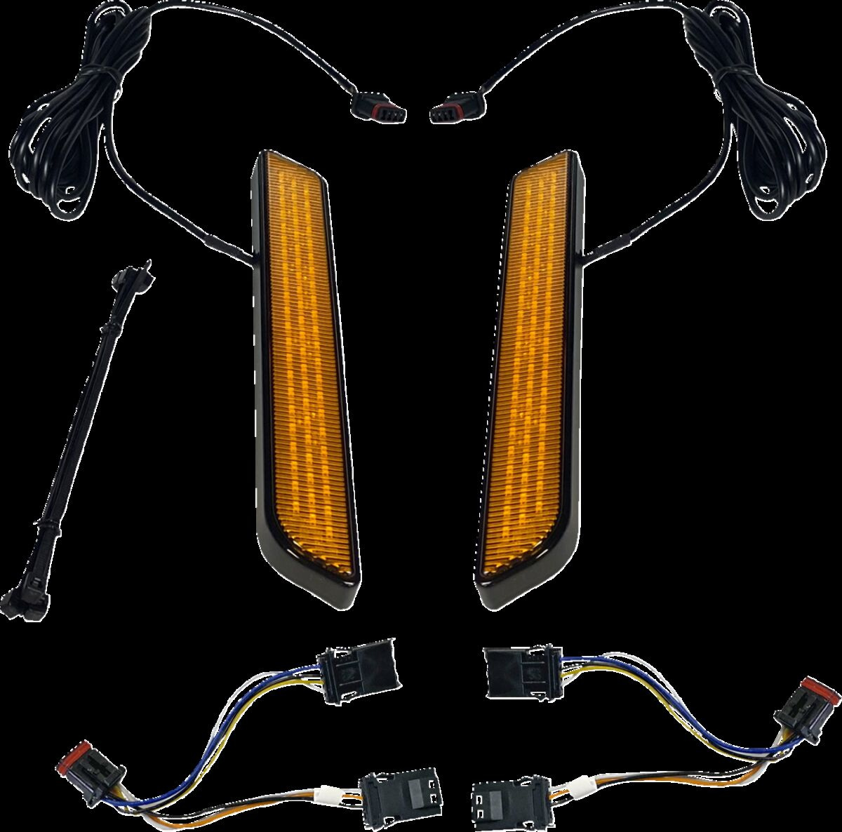 Custom Dynamics Led Fork Light - Amber - Black Light Led Fork Amb Blk