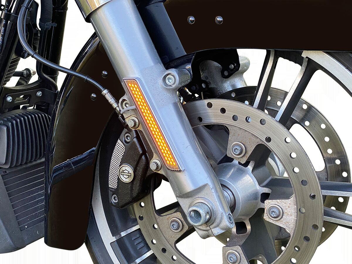 Custom Dynamics Led Fork Light - Amber - Black Light Led Fork Amb Blk