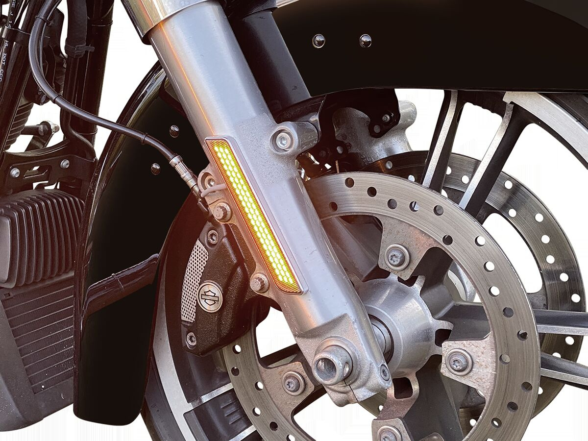 Custom Dynamics Led Fork Light - Amber - Black Light Led Fork Amb Blk