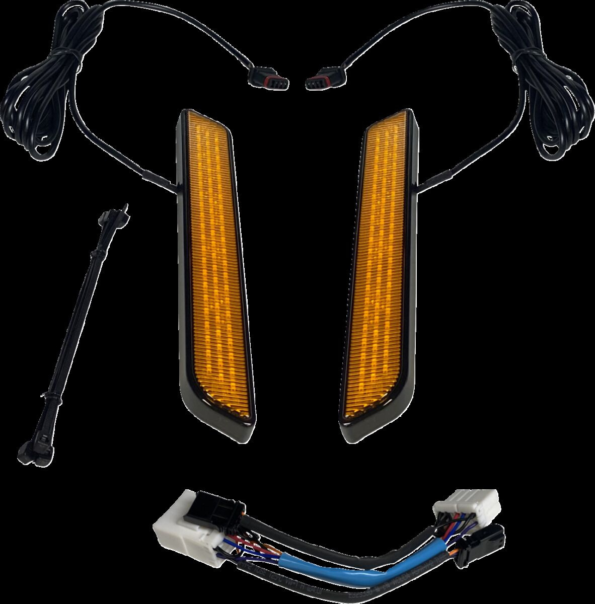 Custom Dynamics Led Fork Light - Amber - Black Light Led Fork Amb Blk