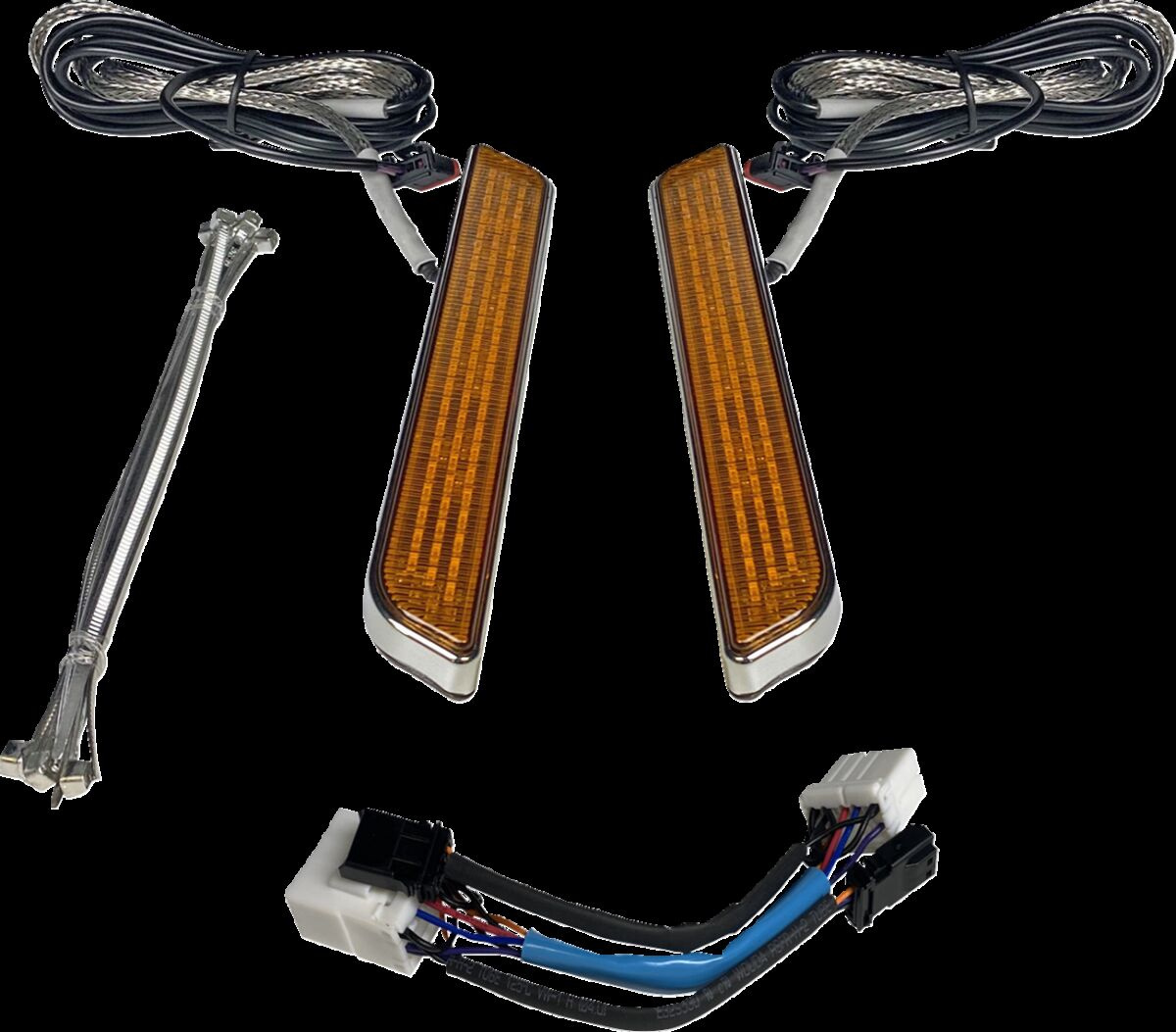 Custom Dynamics Led Fork Light - Amber - Chrome Light Led Fork Amb Chr