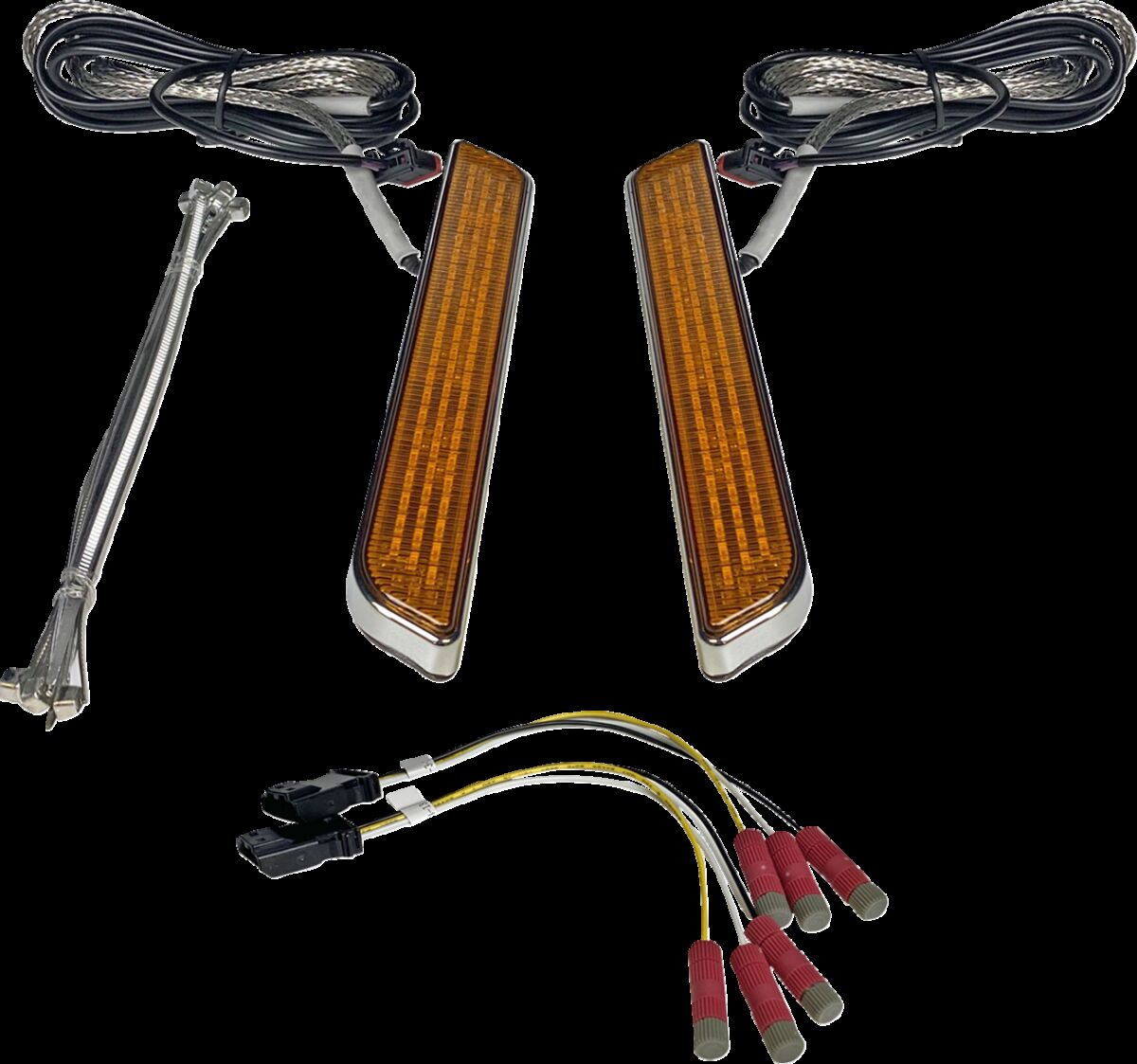 Custom Dynamics Led Fork Light - Amber - Chrome Light Led Fork Amb Chr