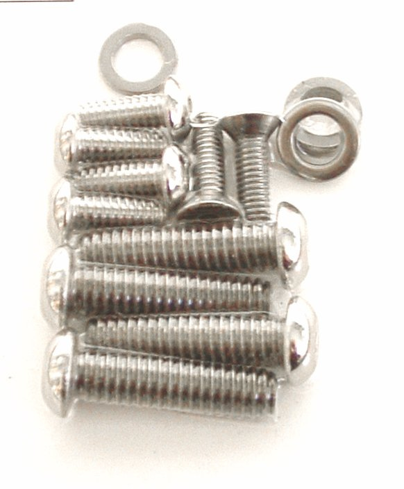 Screws switch housing & master cylinder., all H-D 96-up, stainless