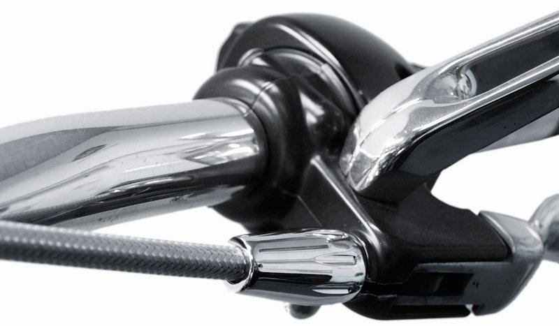 Clutchcabel upper end cover, 82-up, chromed