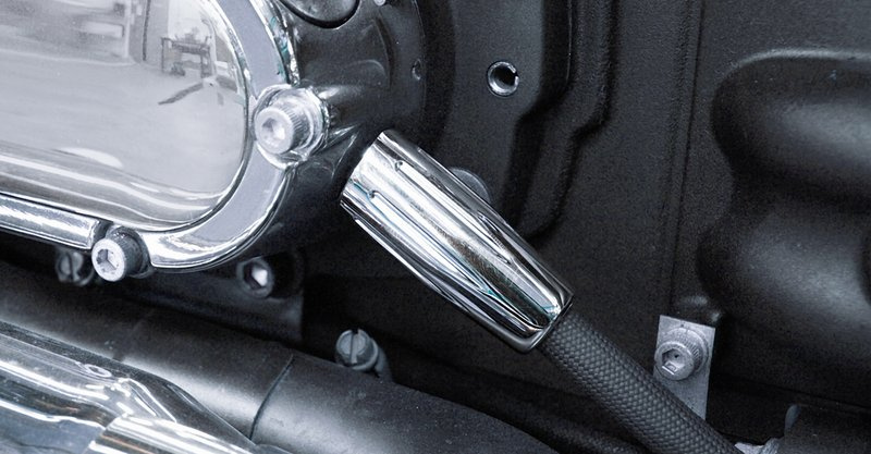 Clutch cabel lower end cover,  Big Twin 87-up, chromed