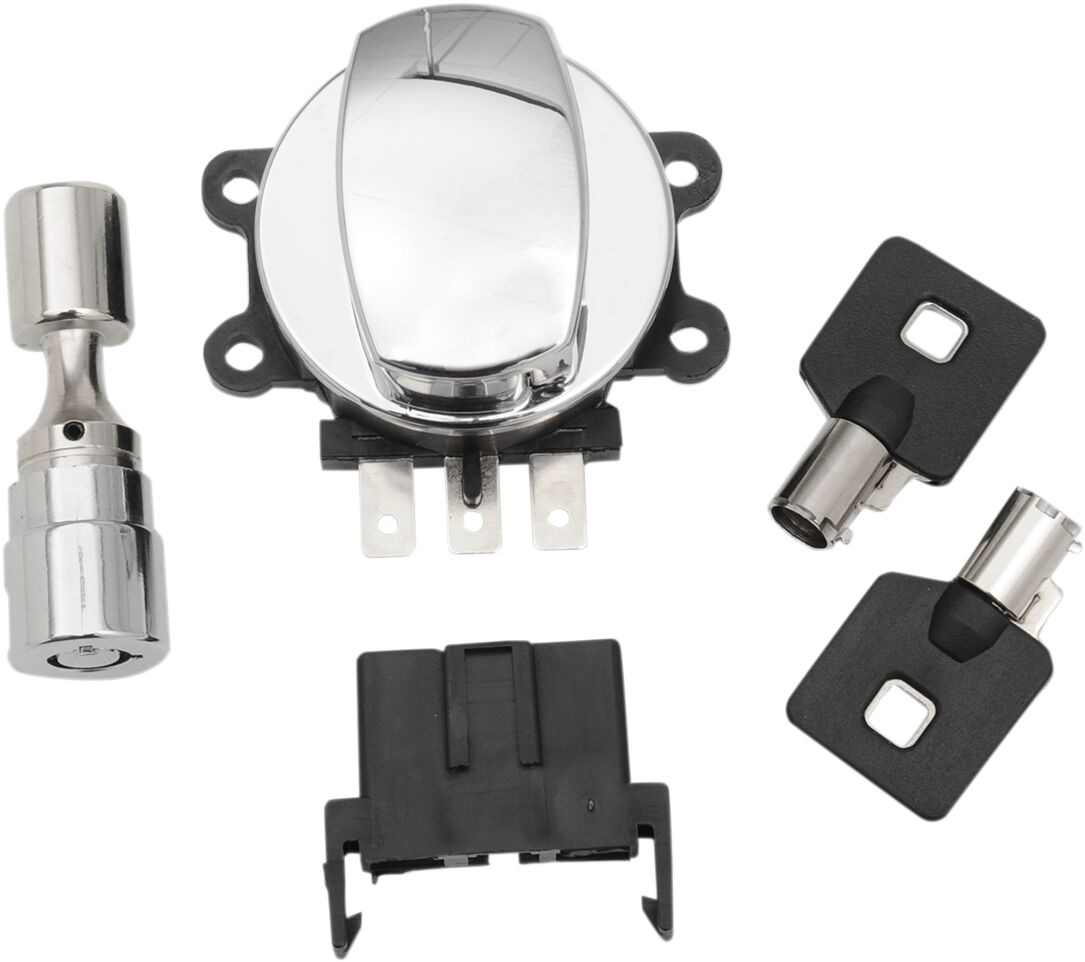 Drag Specialties Chrome Side Hinge Ignition Switch With Fork Lock Swit