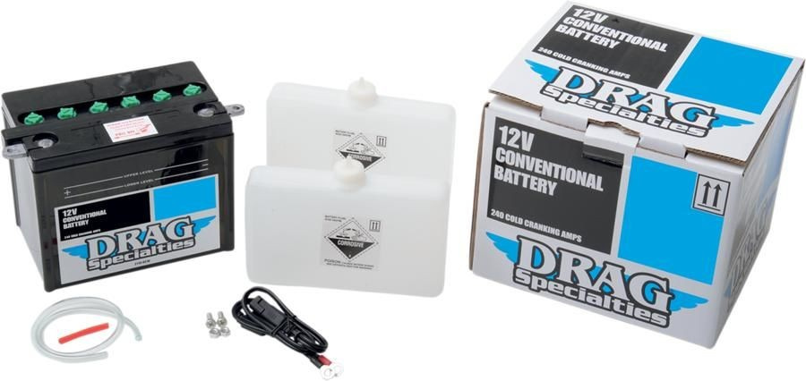 Drag Specialties Batteries Battery Kit Conventional 12V Lead Acid Repl