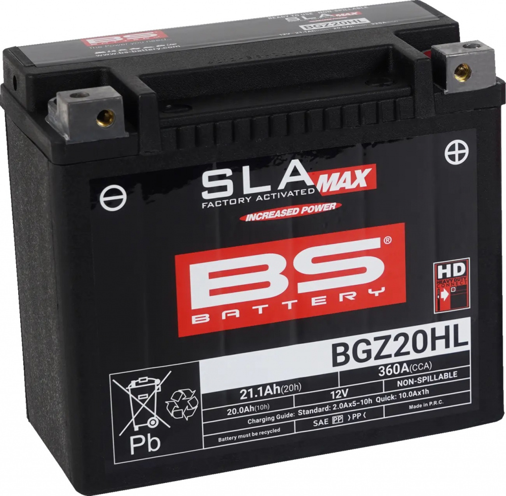 SLA MAX BGZ20HL Factory- Activated AGM Maintenance-Free Battery