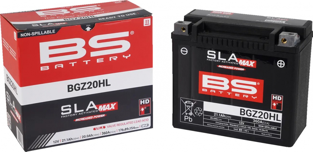 SLA MAX BGZ20HL Factory- Activated AGM Maintenance-Free Battery
